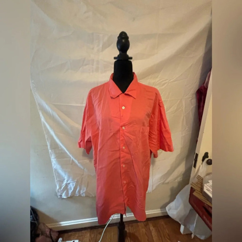 Daniel Cremiuex Mens Signature Collection Short Sleeve Button Down Shirt Size XL